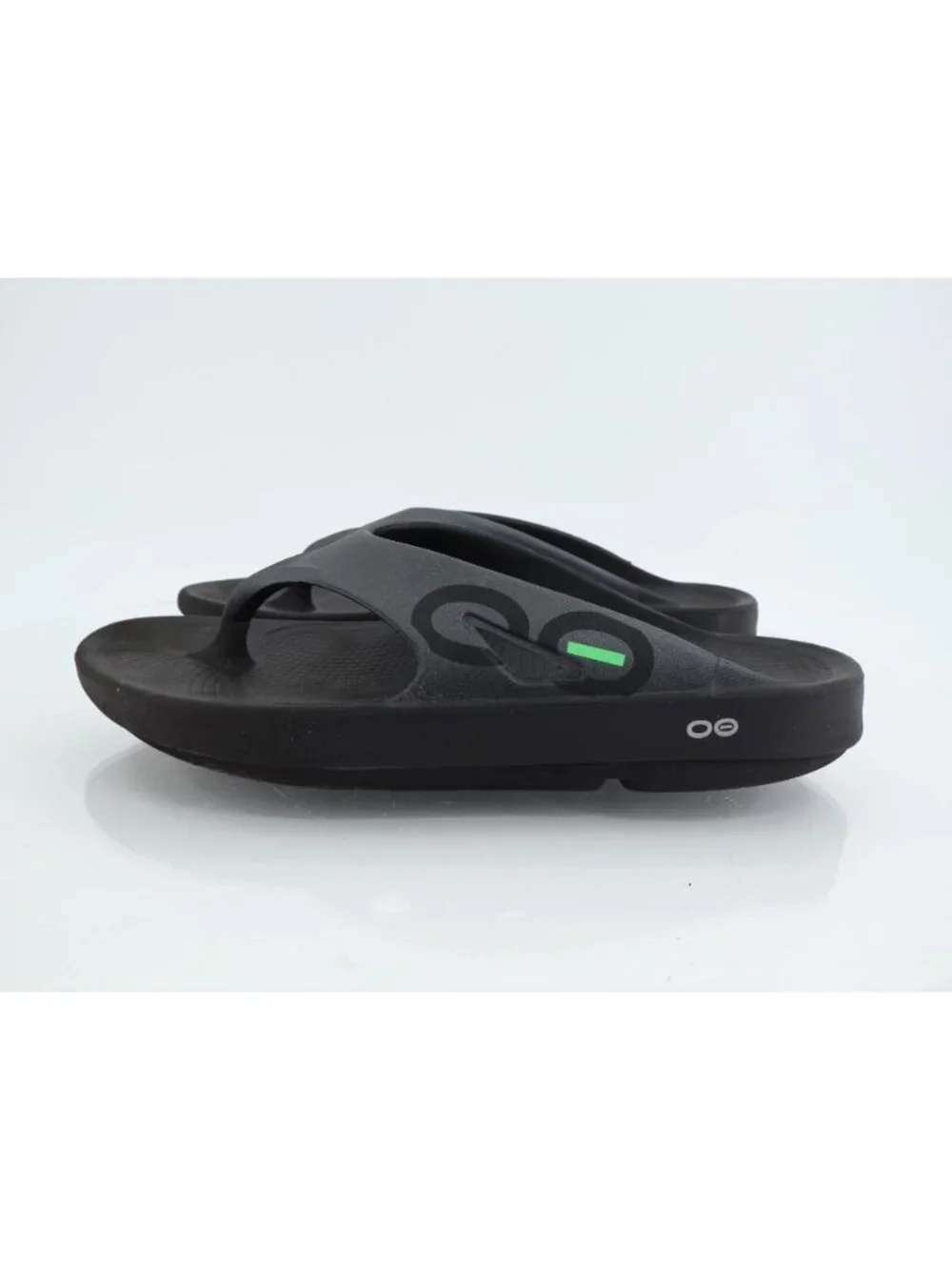 Oofos Mens OOriginal Sandal Size 10 Recovery Sport Slide Thong Gray Black Shoe
